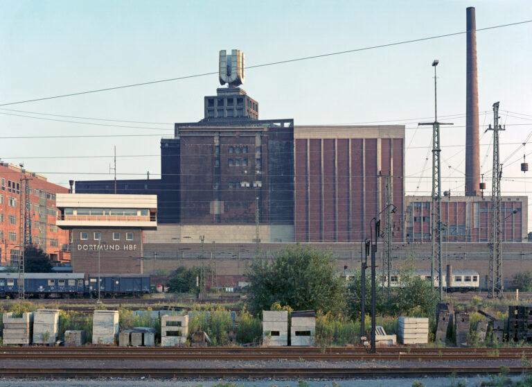 Ansicht der Union-Brauerei vom Gelände des Hauptbahnhofs, Fotografie, ca. 1990, Archiv Gerber Architekten