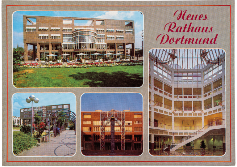 Dortmund City Hall, Dieter and Ulrike Kälberer, 1980-89, postcard
Collection Baukunstarchiv NRW
