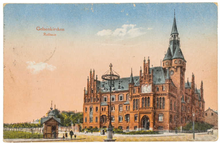 Gelsenkirchen City Hall, Heinrich Wiethase, 1891-97, postcard
Collection Baukunstarchiv NRW

